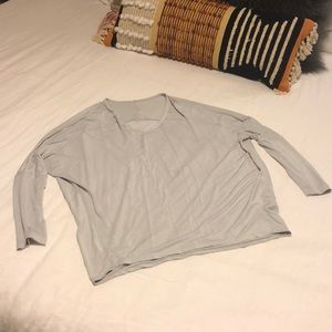Hard Tail Long Sleeve Dolman Semi V Neck